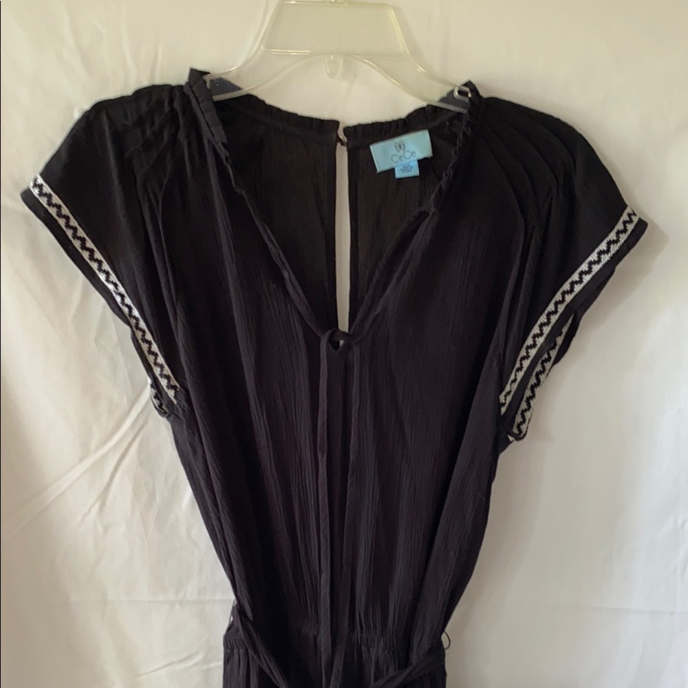 CeCe Black Jumpsuit with Waist Tie - Picture 10 of 12